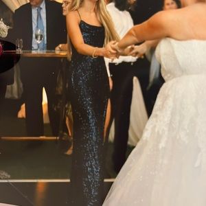 Navy blue sparkly formal dress